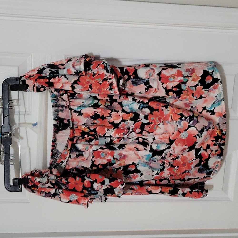 Ashley Stewart off shoulder print top